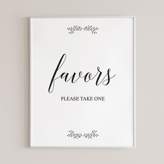 Minimal Rustic Favors Sign Printable by LittleSizzle