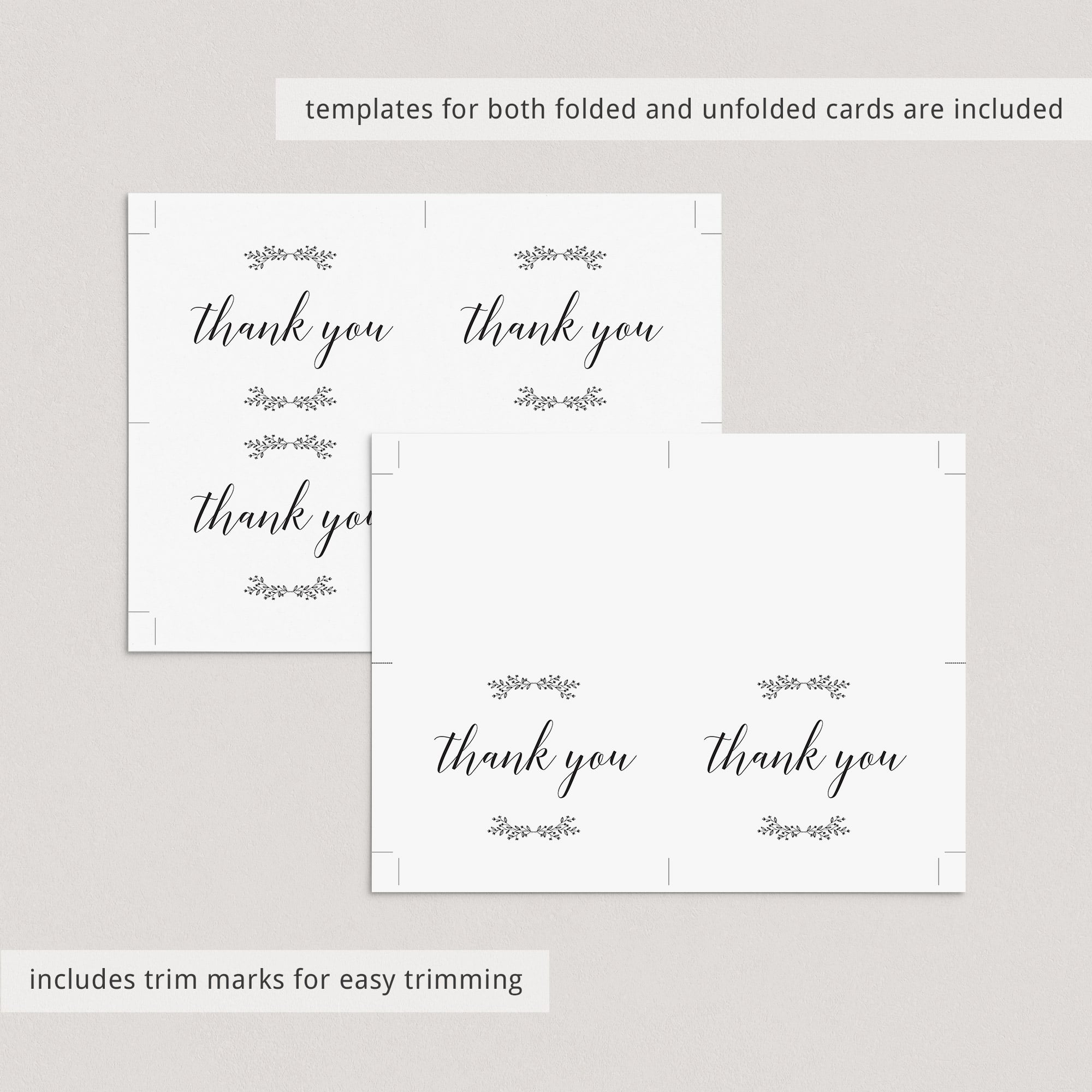 Elegant Thank You Cards Printable by LittleSizzle