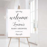 Elegant Black and White Baby Shower Welcome Sign Template by LittleSizzle