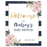Printable Welcome Sign for Pink and Navy Shower by LittleSizzle