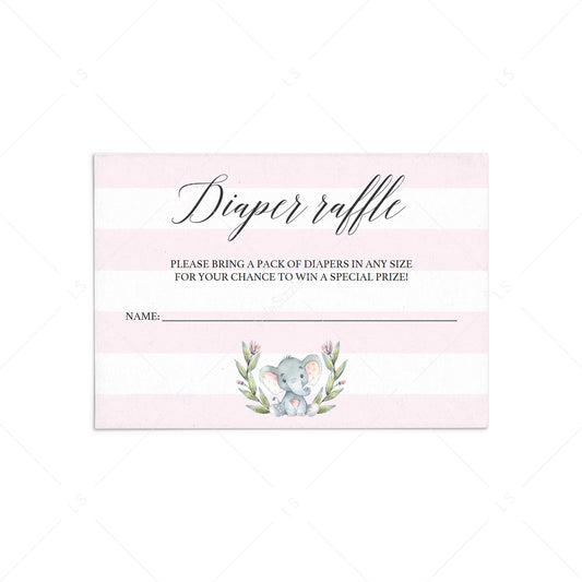 Pink diaper raffle ticket for girl baby shower by LittleSizzle