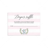 Pink diaper raffle ticket for girl baby shower by LittleSizzle