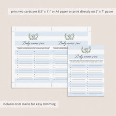 Baby name race baby shower game printable for boys by LittleSizzle