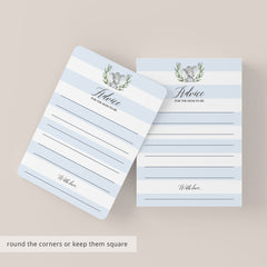 Printable Elephant Baby Shower Keepsakes for Boy