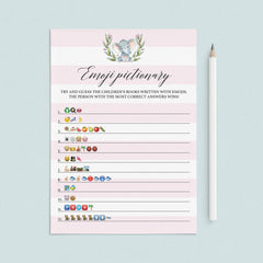 Printable Girl Baby Party Games Kit Pink and White