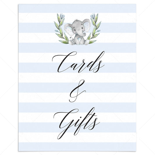 Elephant party gifts sign printable by LittleSizzle