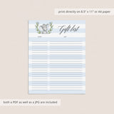 Elephant Party Supplies Printable