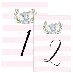 Elephant theme printable table numbers by LittleSizzle