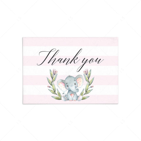 Printable pink Thank You Cards | Instant download pink and white ...