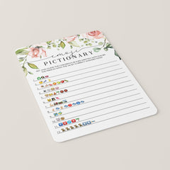 Blush Floral Emoji Pictionary Baby Shower Game Download
