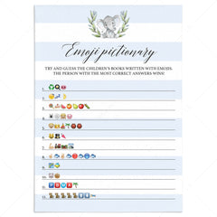 Elephant baby shower emoji pictionary by LittleSizzle