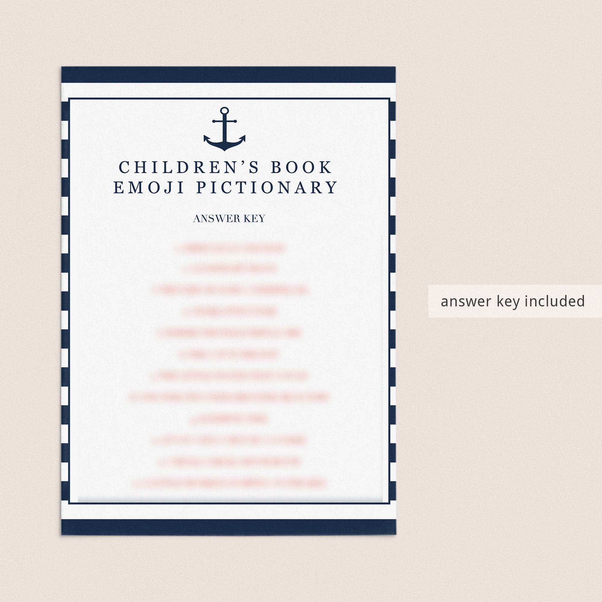 Emoji baby shower game answer sheet by LittleSizzle