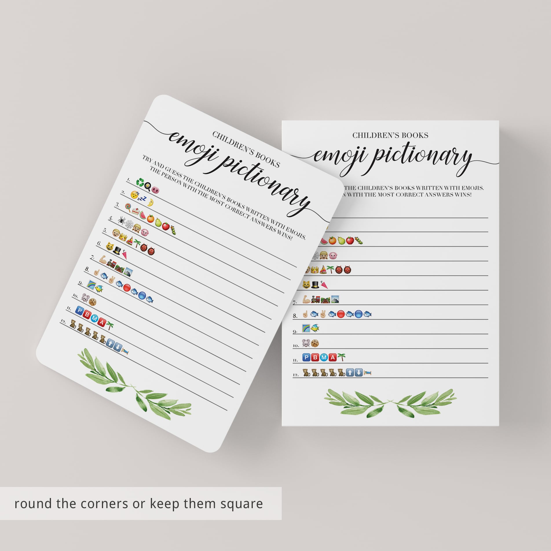 Emoji pictionary baby shower printable by LittleSizzle