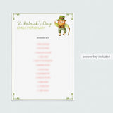 St Patrick's Day Emoji Game Fillable and Printable Instant Download