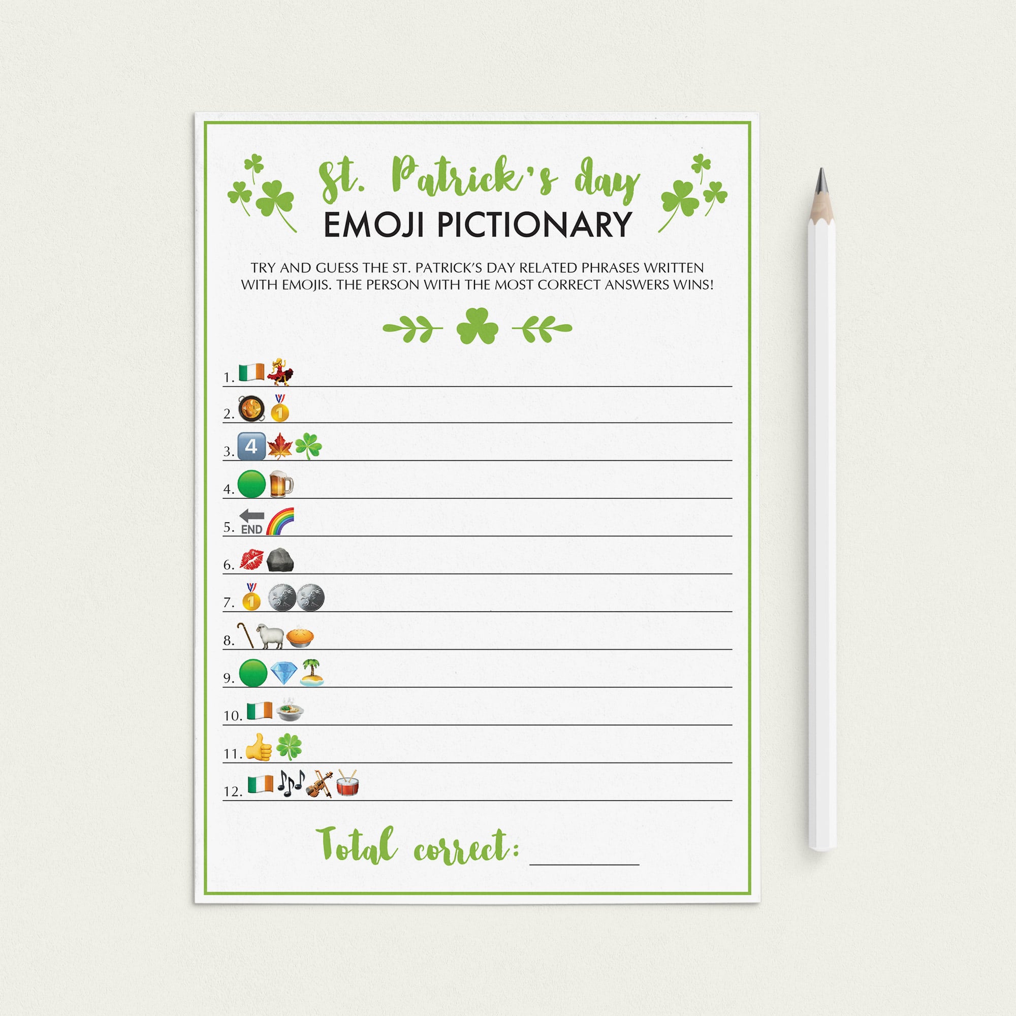 (Virtual) Emoji Pictionary St Patricks Day Game by LittleSizzle