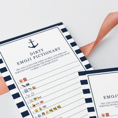 Naughty Emoji Pictionary Game with Answer Key Printable