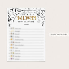 Witch Theme Halloween Emojis Game with Answers Printable