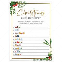 Emoji Pictionary Christmas Game with Answers Printable by LittleSizzle