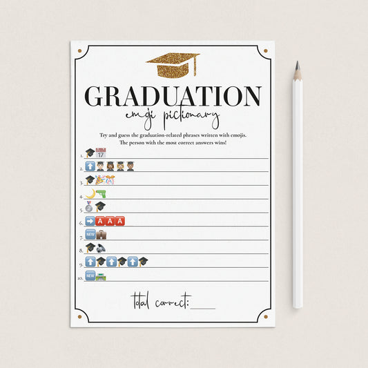 Fun Graduation Party Game Emoji Pictionary by LittleSizzle