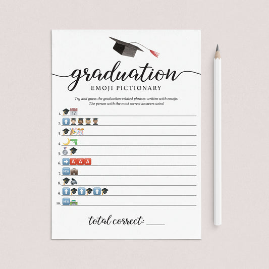 Graduation Party Emoji Game Printable by LittleSizzle