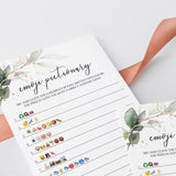 Baby Shower Emojis Game Printable Greenery and Gold Theme