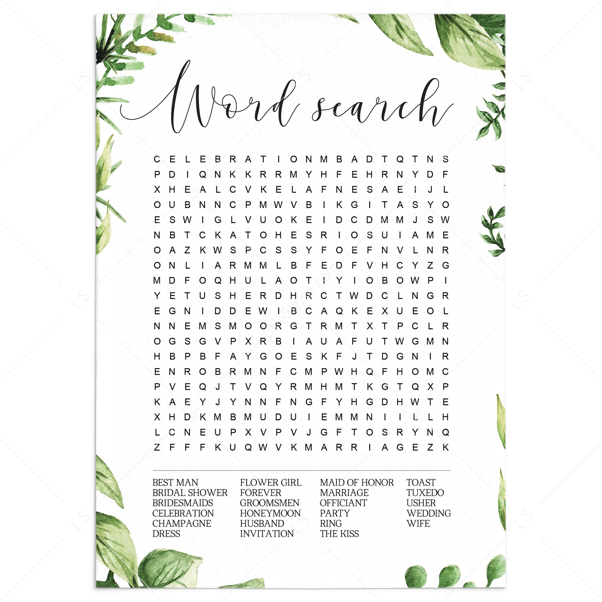 enchanted forest wedding games instant download by LittleSizzle
