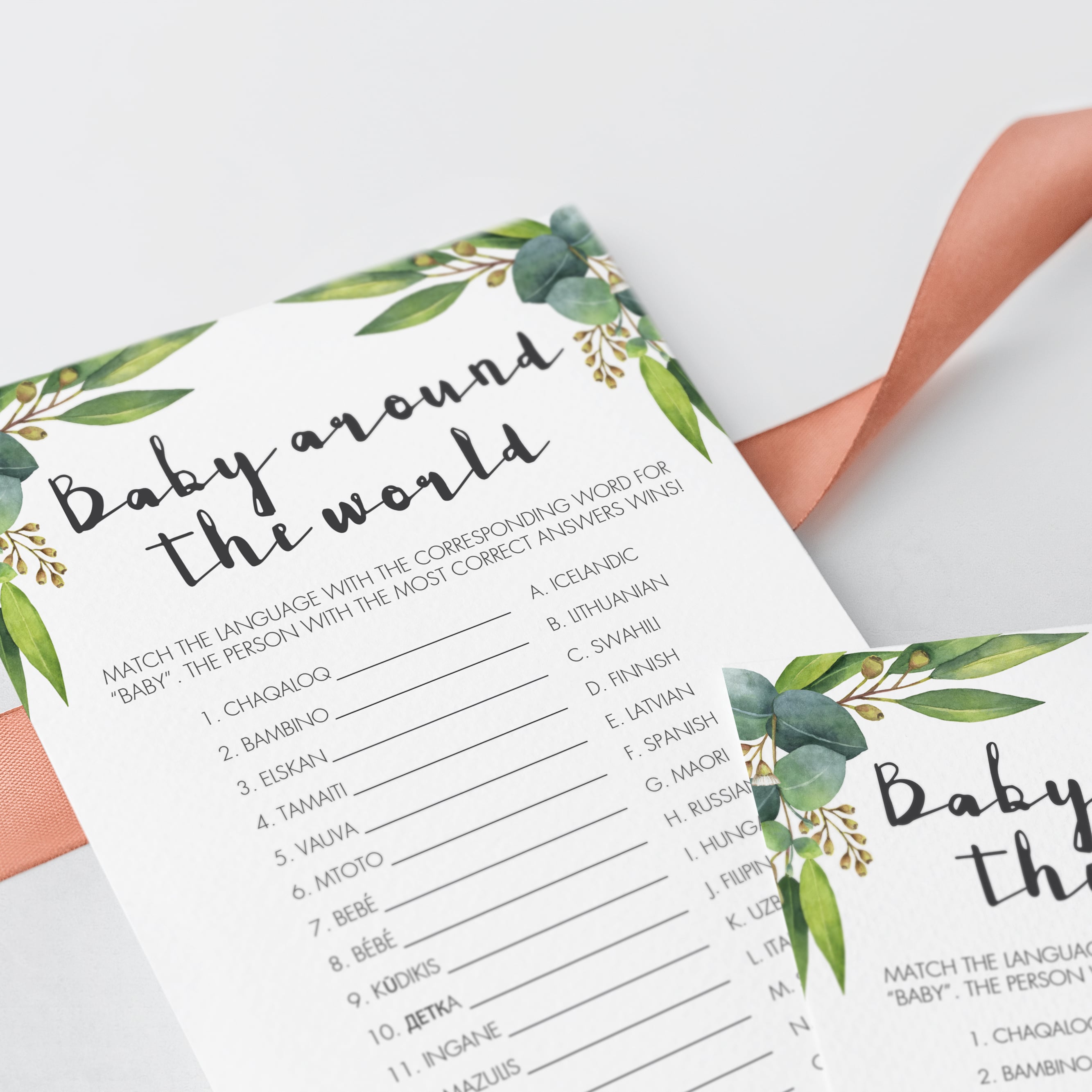 Green baby shower games baby around the world by LittleSizzle