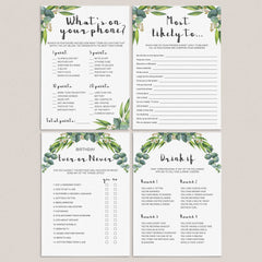 Botanical Adult Party Games Package Instant Download by LittleSizzle