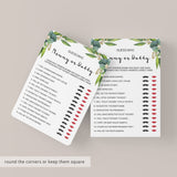 Greenery Baby Shower Mommy or Daddy Game Template