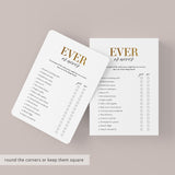 Golden Anniversary Party Game Ever or Never Printable