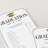 Black and Gold Graduation Party Game Bundle Printable