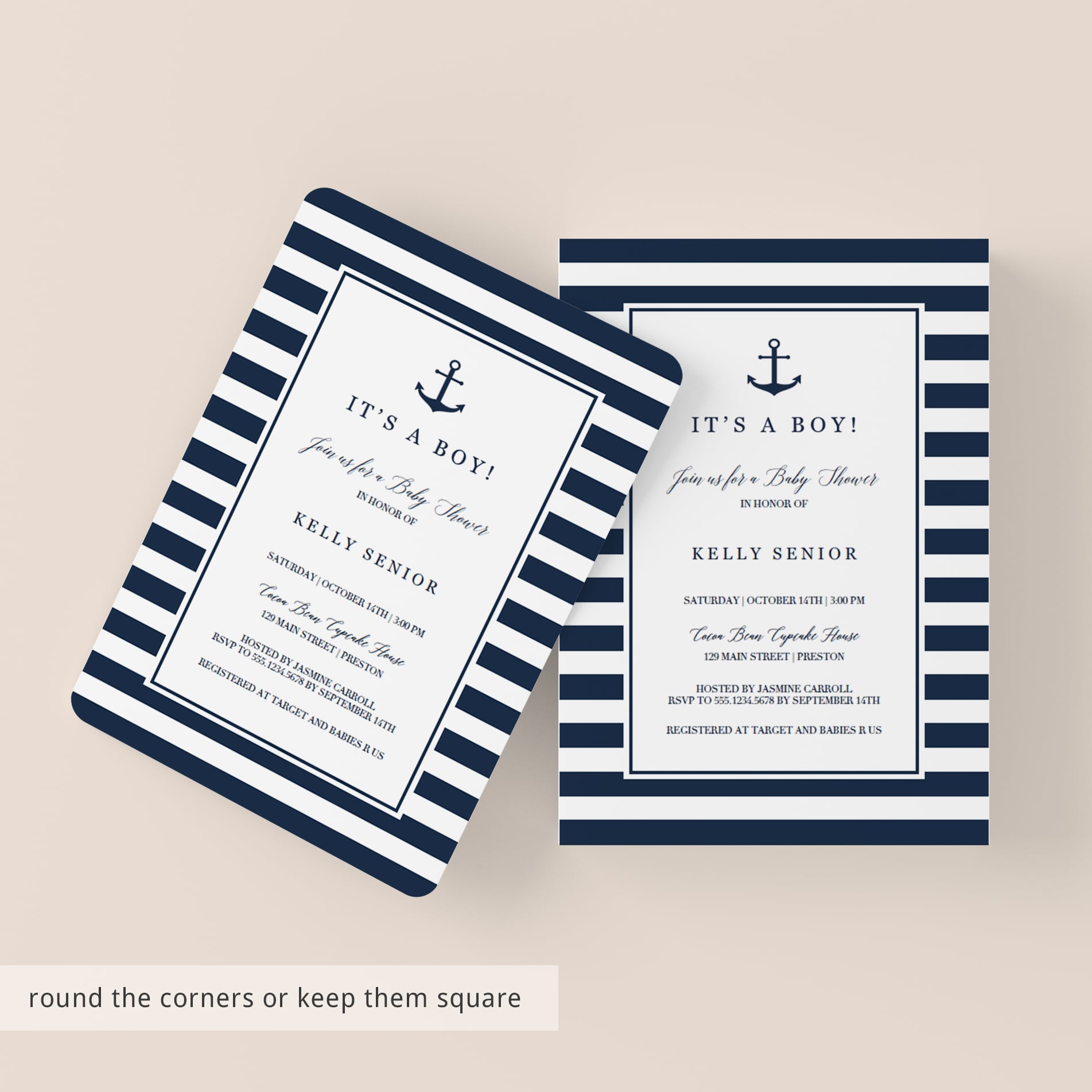 Nautical themed baby shower invitations by LittleSizzle