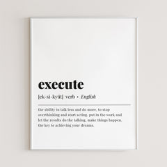 Execute Definition Print Instant Download by Littlesizzle