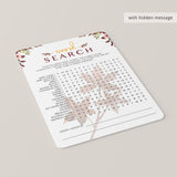 Fall BabyShower Word Search Game Printable