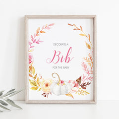 Watercolor pumpkin baby shower table sign by LittleSizzle