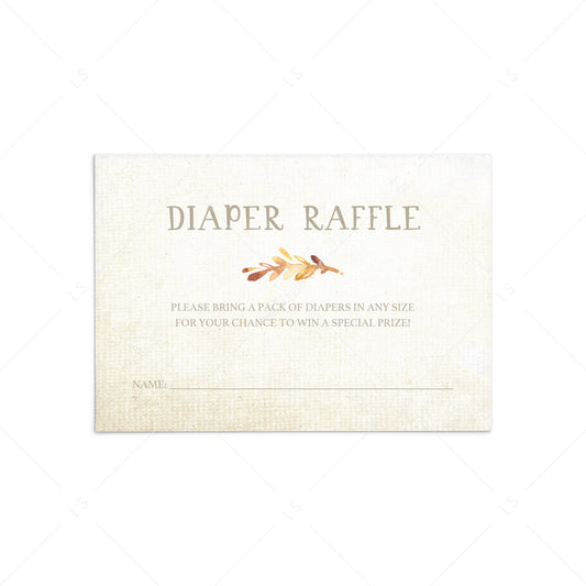 Fall baby shower diaper raffle ticket template by LittleSizzle
