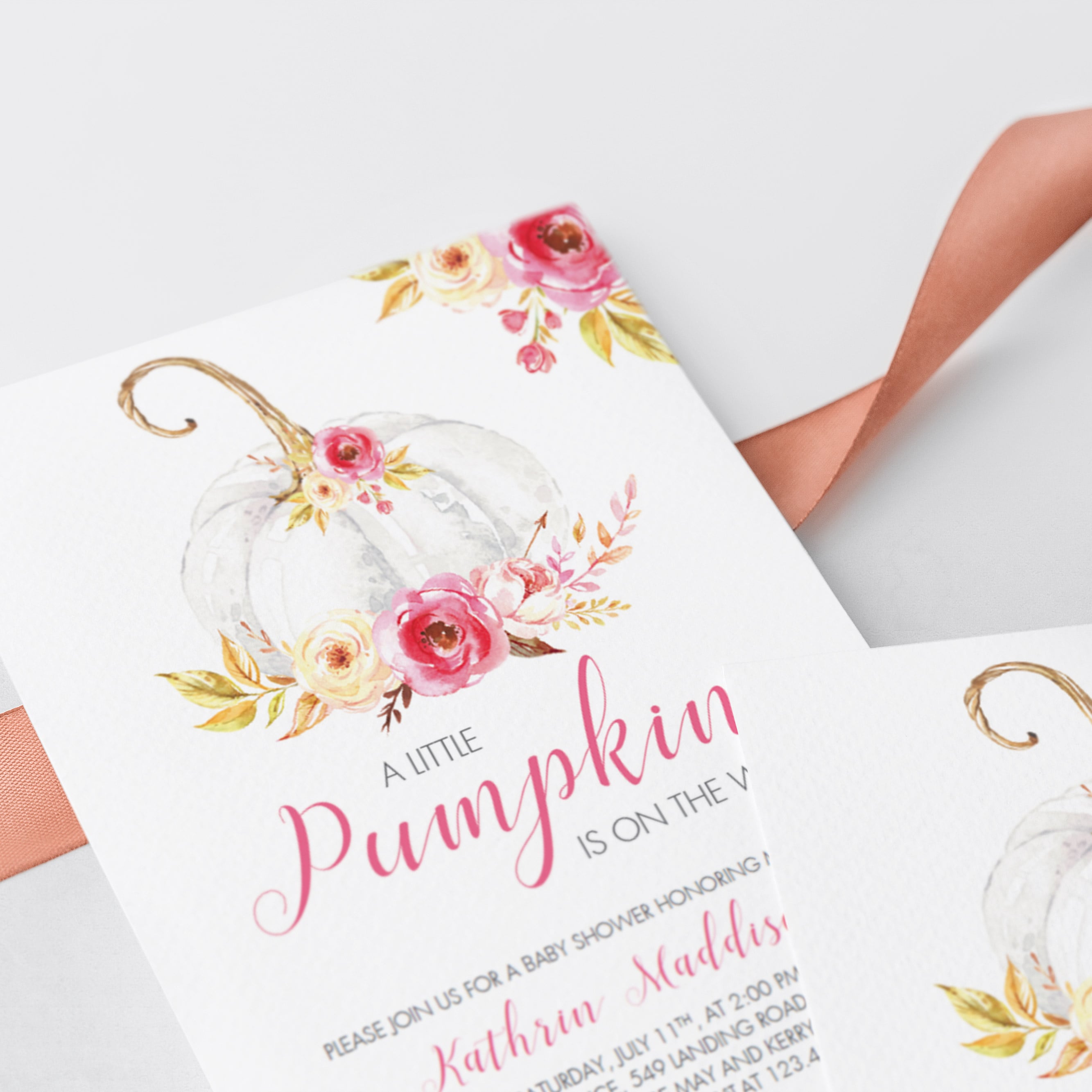 Fall baby shower invitation digital download by LittleSizzle