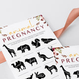 Animal Pregnancy Baby Shower Game Printable Burgundy