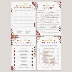 Fall Bridal Shower Games Pack Printable by LittleSizzle