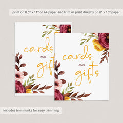 Watercolor flowers decorations cards and gifts table sign download by LittleSizzle