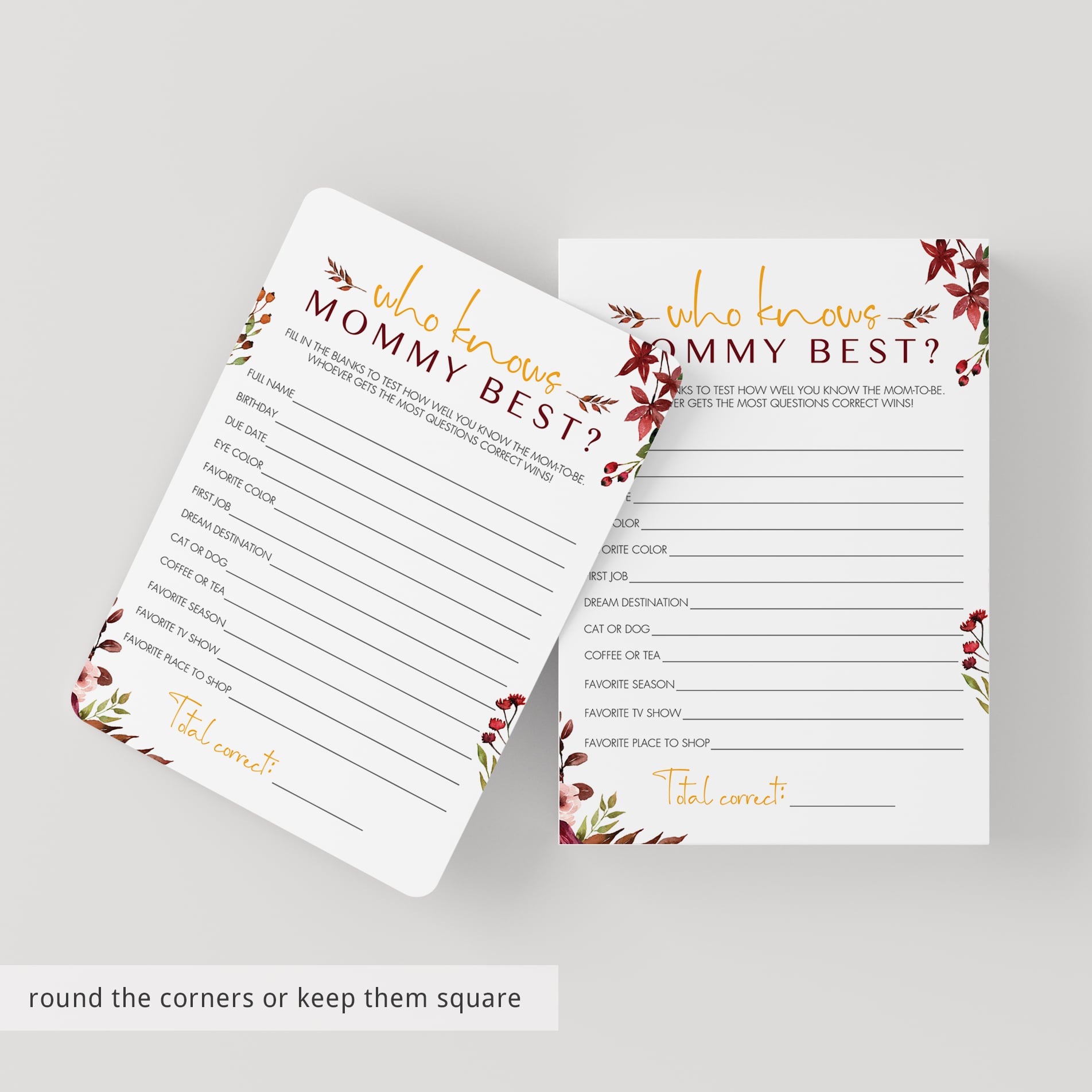 Printable mom best baby shower games by LittleSizzle