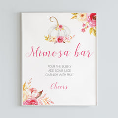 Mimosa bar sign watercolor pumpkin printable by LittleSizzle