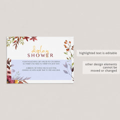 Floral Display Shower Card PDF-Template