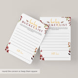 Printable Baby Bucket List Cards Burgundy and Gold