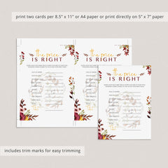 Price is right baby shower game printable by LittleSizzle