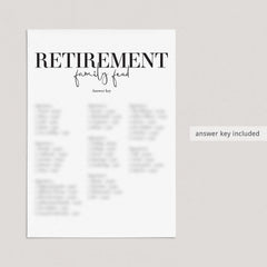 Retirement Family Feud Questions and Answers Printable