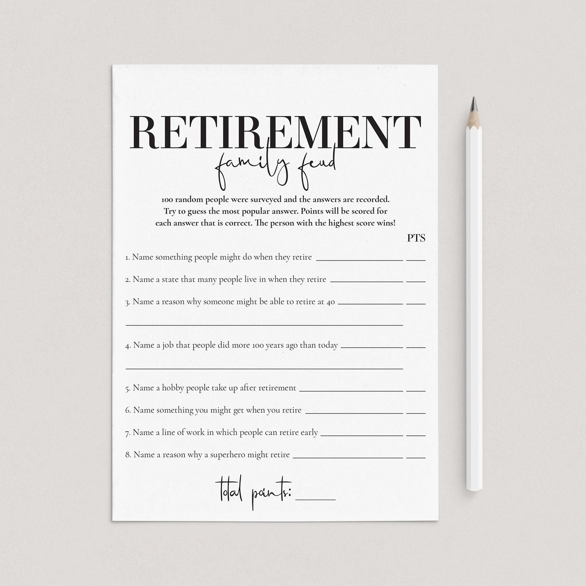 Printable Retirement Party Games for Her and Him – LittleSizzle