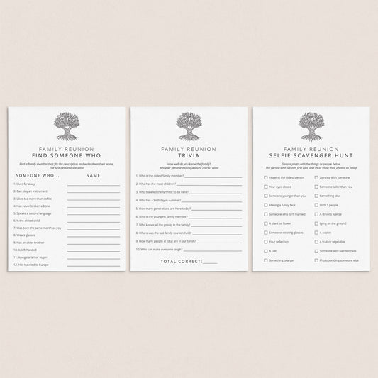 Family Reunion Icebreaker Games Printable by LittleSizzle