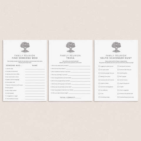 Family Reunion Icebreaker Games Printable | Games For All Ages ...