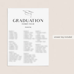 Graduation Family Feud with Answer Key Printable